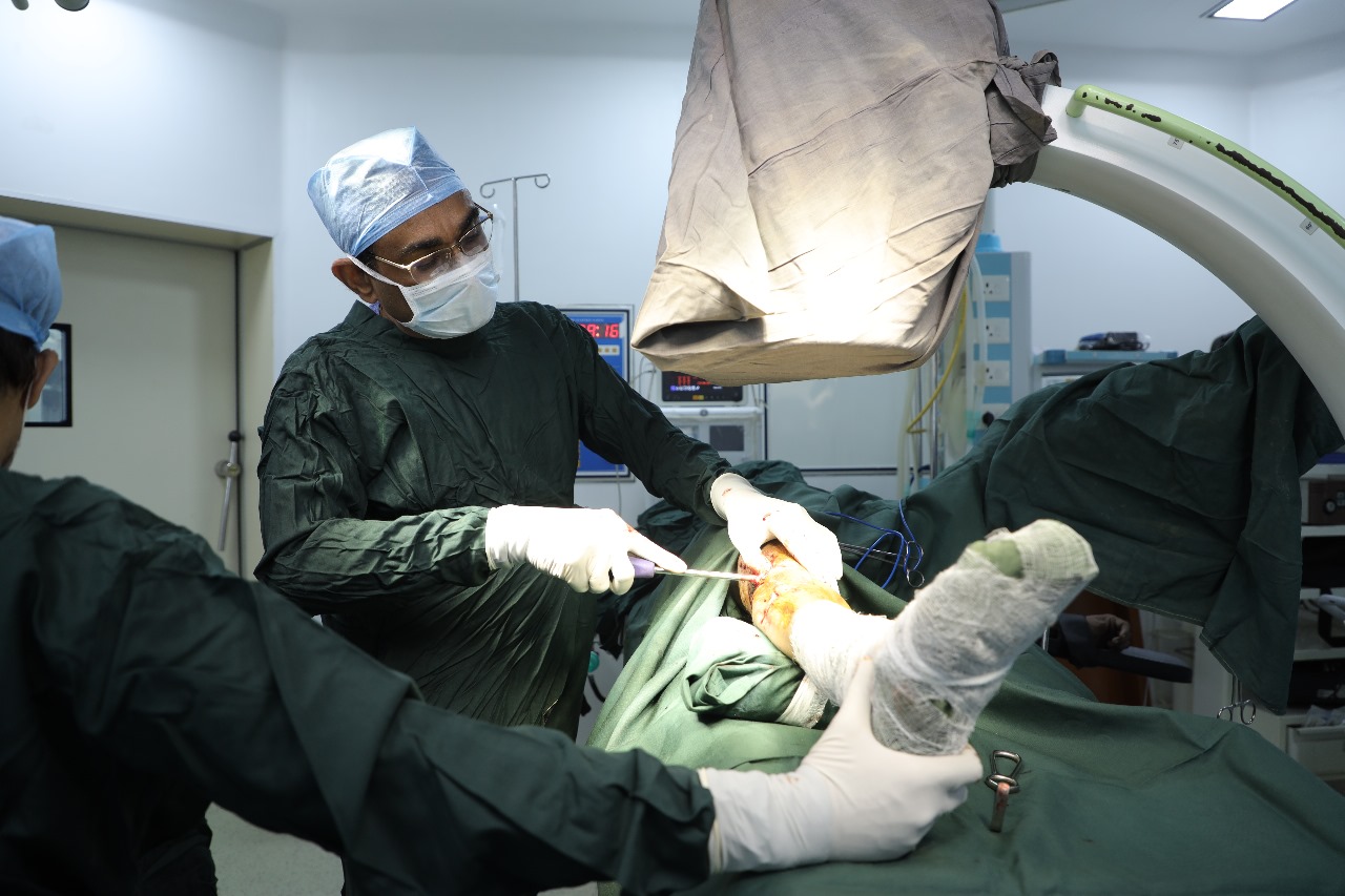 Advanced orthopedic surgery operation room at RK Hospital Indore